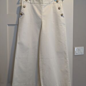 Zara Cream Trousers. Wide-leg.